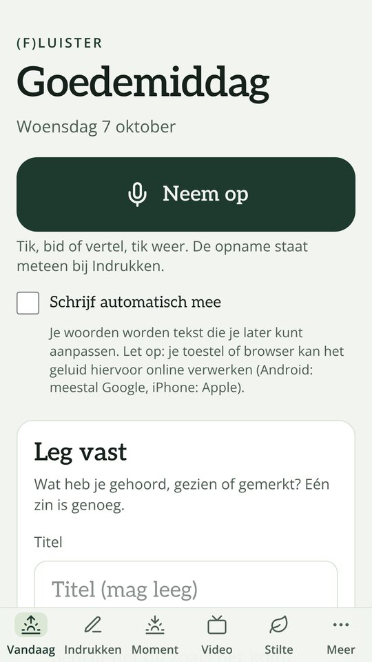 Schermafbeelding van de (F)Luister-app